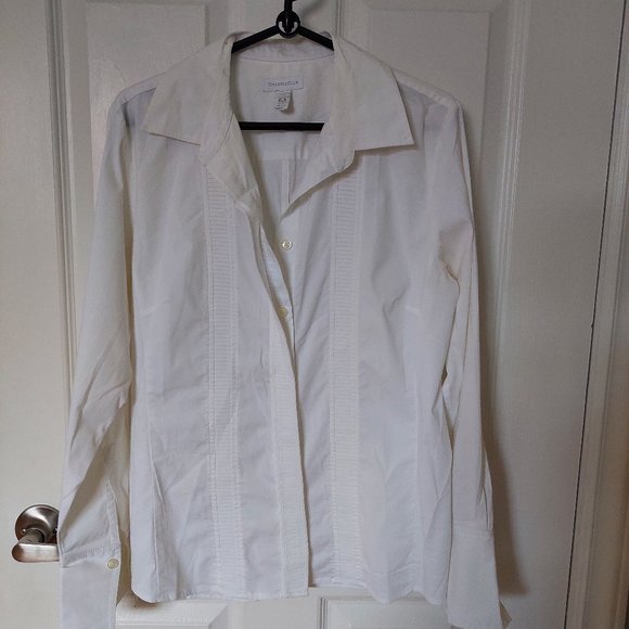 Charter Club Women's white button down shirt Size 6 - Picture 1 of 8